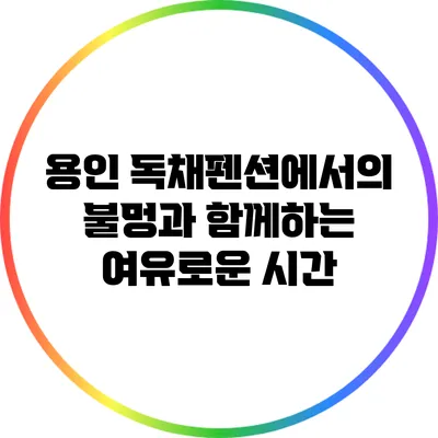 용인 독채펜션에서의 불멍과 함께하는 여유로운 시간