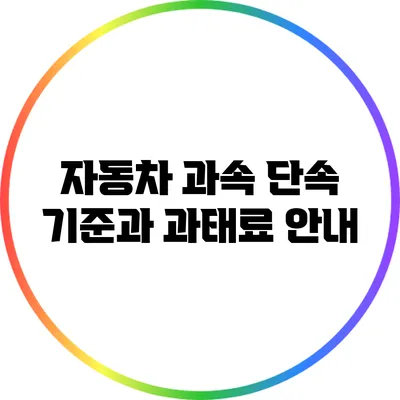 자동차 과속 단속 기준과 과태료 안내