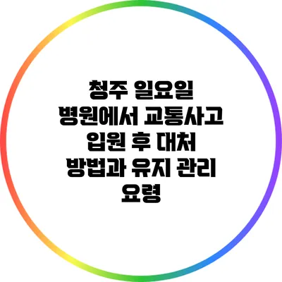 청주 일요일 병원에서 교통사고 입원 후 대처 방법과 유지 관리 요령