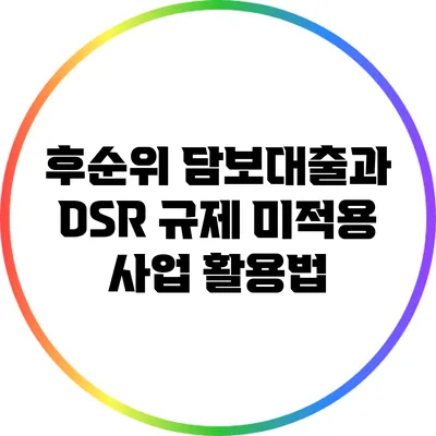 후순위 담보대출과 DSR 규제 미적용 사업 활용법