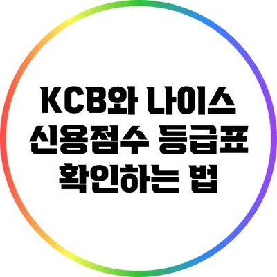 KCB와 나이스 신용점수 등급표 확인하는 법