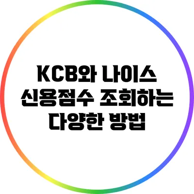 KCB와 나이스 신용점수 조회하는 다양한 방법