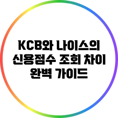 KCB와 나이스의 신용점수 조회 차이 완벽 가이드