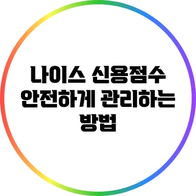 나이스 신용점수 안전하게 관리하는 방법