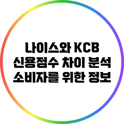 나이스와 KCB 신용점수 차이 분석: 소비자를 위한 정보