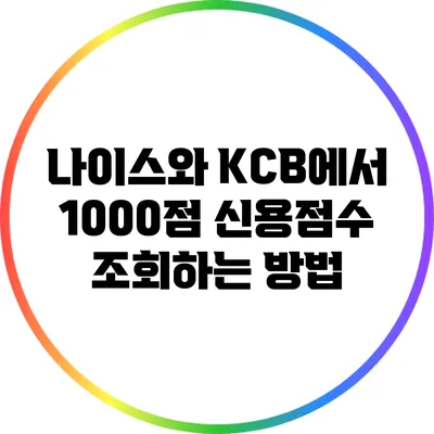 나이스와 KCB에서 1000점 신용점수 조회하는 방법