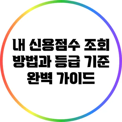 내 신용점수 조회 방법과 등급 기준 완벽 가이드