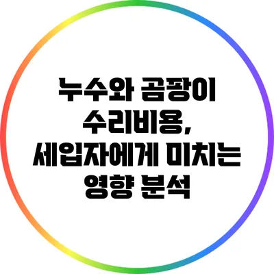 누수와 곰팡이 수리비용, 세입자에게 미치는 영향 분석