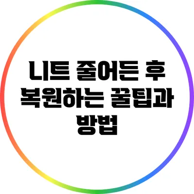 니트 줄어든 후 복원하는 꿀팁과 방법