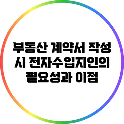 부동산 계약서 작성 시 전자수입지인의 필요성과 이점