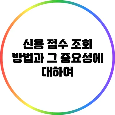 신용 점수 조회 방법과 그 중요성에 대하여