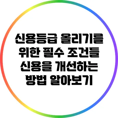 신용등급 올리기를 위한 필수 조건들: 신용을 개선하는 방법 알아보기