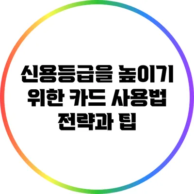 신용등급을 높이기 위한 카드 사용법: 전략과 팁