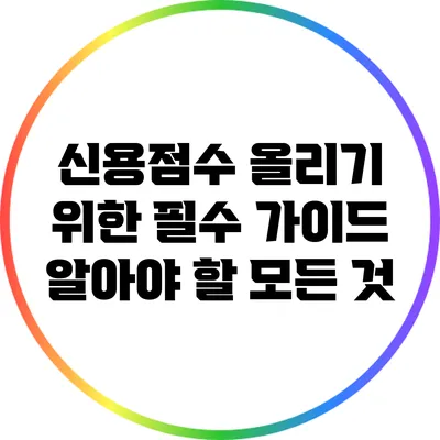 신용점수 올리기 위한 필수 가이드: 알아야 할 모든 것