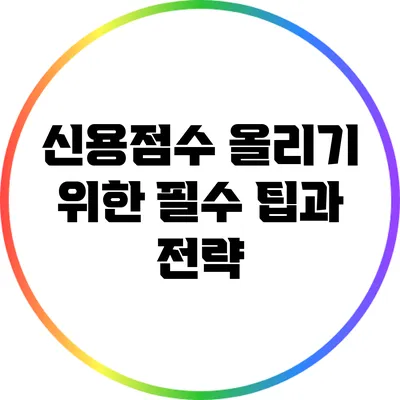 신용점수 올리기 위한 필수 팁과 전략