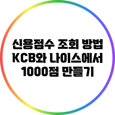 신용점수 조회 방법: KCB와 나이스에서 1000점 만들기