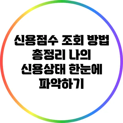 신용점수 조회 방법 총정리: 나의 신용상태 한눈에 파악하기