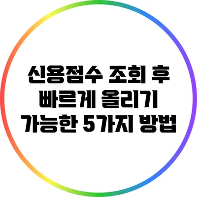 신용점수 조회 후 빠르게 올리기 가능한 5가지 방법