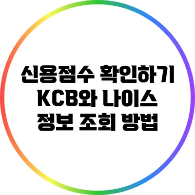 신용점수 확인하기: KCB와 나이스 정보 조회 방법