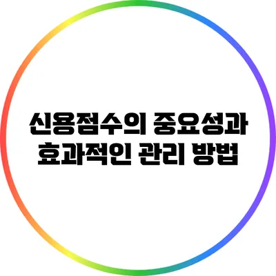 신용점수의 중요성과 효과적인 관리 방법