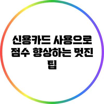 신용카드 사용으로 점수 향상하는 멋진 팁