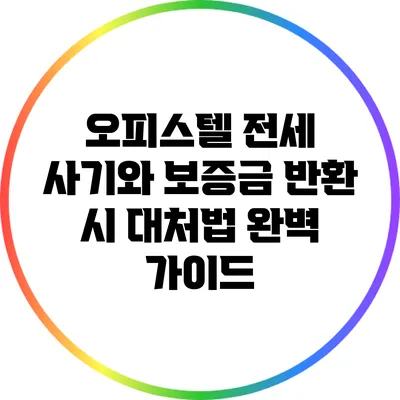 오피스텔 전세 사기와 보증금 반환 시 대처법 완벽 가이드