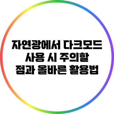 자연광에서 다크모드 사용 시 주의할 점과 올바른 활용법