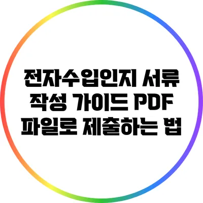 전자수입인지 서류 작성 가이드: PDF 파일로 제출하는 법