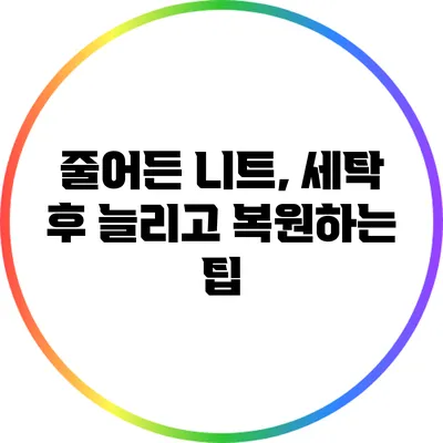 줄어든 니트, 세탁 후 늘리고 복원하는 팁