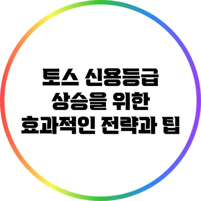 토스 신용등급 상승을 위한 효과적인 전략과 팁