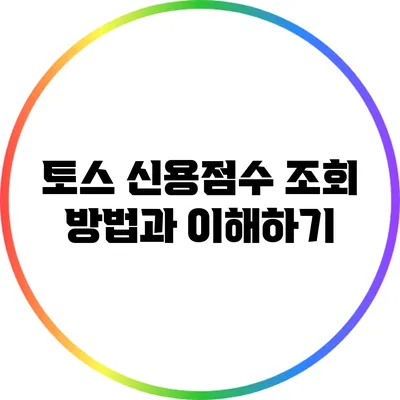 토스 신용점수 조회 방법과 이해하기