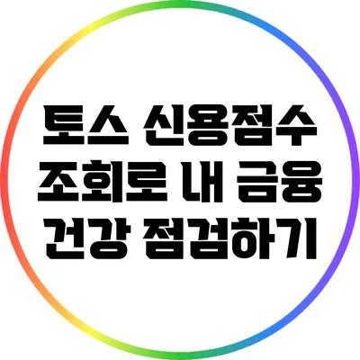 토스 신용점수 조회로 내 금융 건강 점검하기