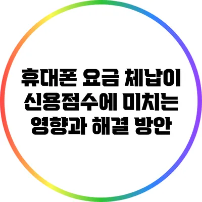 휴대폰 요금 체납이 신용점수에 미치는 영향과 해결 방안