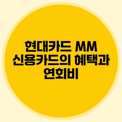 현대카드 MM 신용카드의 혜택과 연회비