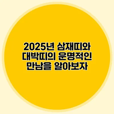 2025년 삼재띠와 대박띠의 운명적인 만남을 알아보자