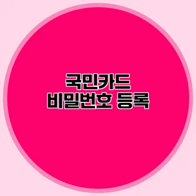 국민카드 비밀번호 등록