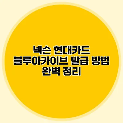 넥슨 현대카드 블루아카이브 발급 방법 완벽 정리