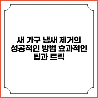 새 가구 냄새 제거의 성공적인 방법: 효과적인 팁과 트릭