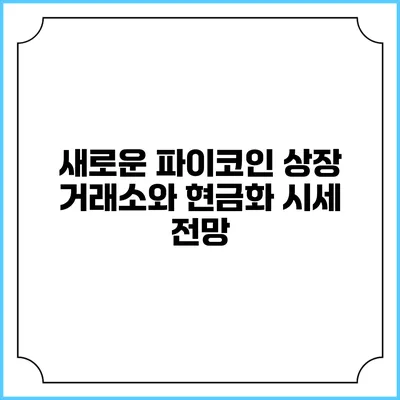 새로운 파이코인 상장 거래소와 현금화 시세 전망