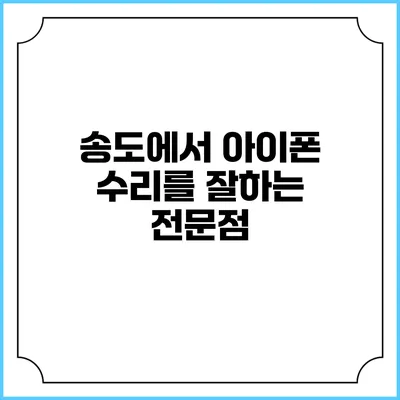 송도에서 아이폰 수리를 잘하는 전문점
