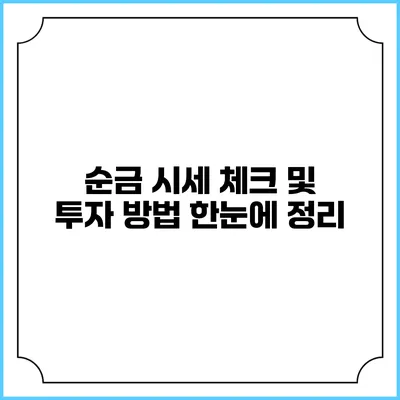 순금 시세 체크 및 투자 방법 한눈에 정리