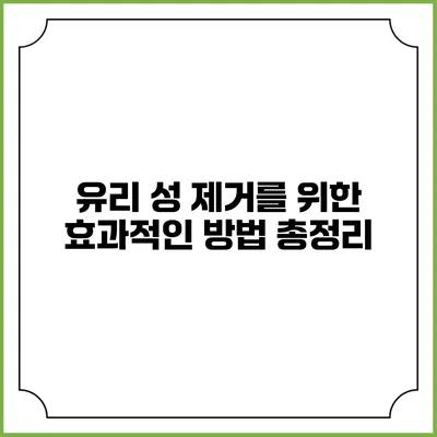유리 성 제거를 위한 효과적인 방법 총정리