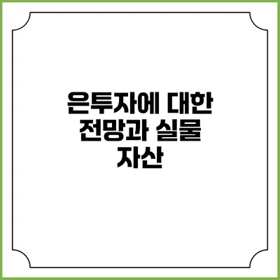 은투자에 대한 전망과 실물 자산
