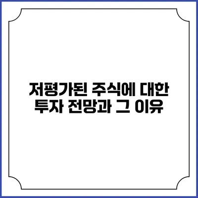 저평가된 주식에 대한 투자 전망과 그 이유