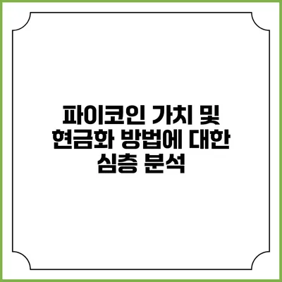 파이코인 가치 및 현금화 방법에 대한 심층 분석