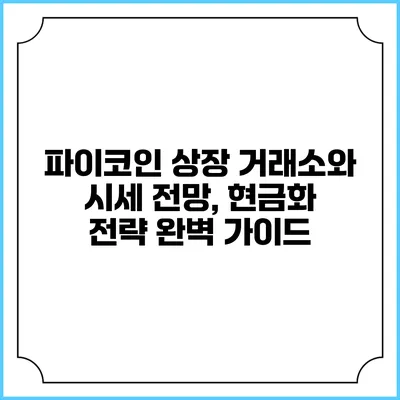 파이코인 상장 거래소와 시세 전망, 현금화 전략 완벽 가이드
