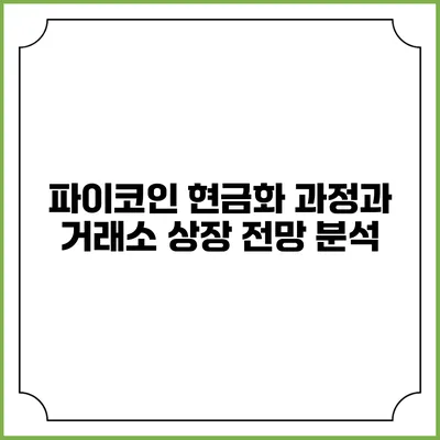 파이코인 현금화 과정과 거래소 상장 전망 분석