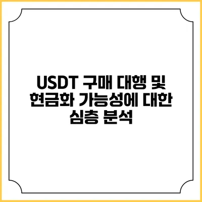 USDT 구매 대행 및 현금화 가능성에 대한 심층 분석