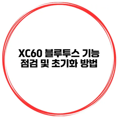 XC60 블루투스 기능 점검 및 초기화 방법