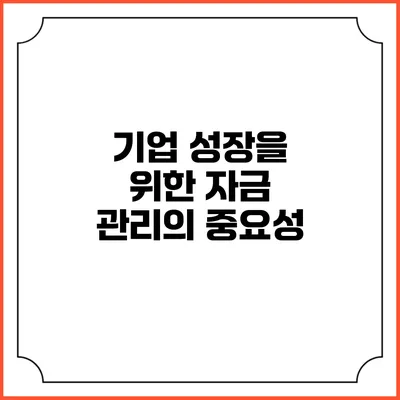 기업 성장을 위한 자금 관리의 중요성